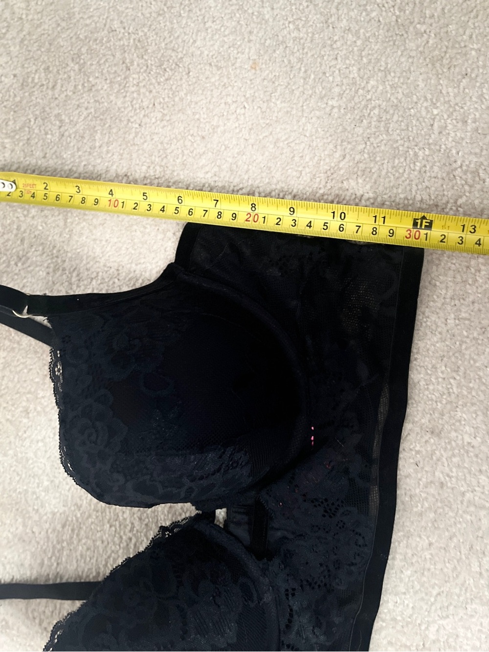 La Senza Black Lace Longline Push-Up Bra - NWT - Size XL - Picture 3 of 9